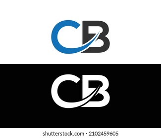 Ilustración de la plantilla de símbolos del vector de diseño del logotipo inicial de la letra CB.