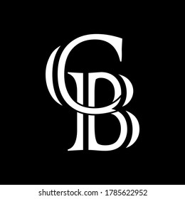 CB Letter Logo With Black Background.The Nice White Letter Logo.