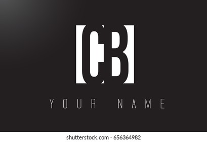 CB Letter Logo With Black and White Letters Negative Space Design.