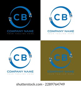 Diseño creativo del logotipo de la letra CB. Diseño único CB.

