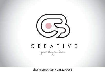 CB Letter Logo Design with Creative Modern Trendy Typography and Black Colors.