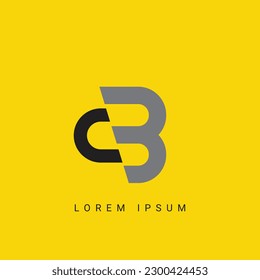 Diseño del logotipo de la carta CB con corte creativo. Diseño de logotipo creativo