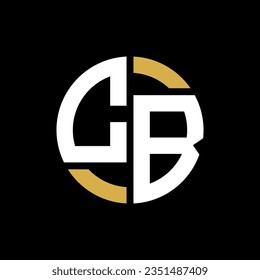 Diseño del logotipo de la letra CB sobre fondo negro. Concepto del logotipo de la letra original CB.  
