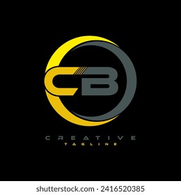 CB letter logo design on black background. CB creative initials letter logo concept. CB letter design.