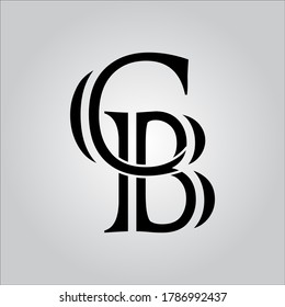 CB Letter Logo With White Background.The Nice Black Letter Logo.