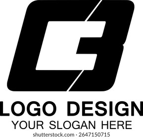 CB letter minimalist logo design collection. logo vector