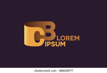 CB letters logo, C and B letters logo alphabet design.