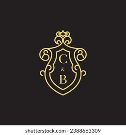 CB line vintage initial logo in high quality professional design that will print well across any print media