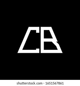 Monograma abstracto del logotipo CB aislado en fondo negro