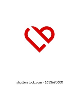 cb logo concept vector art with love shape