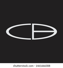 CB Logo letter oval monogram design template with black and white colors