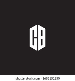 Monograma del logotipo CB con plantilla de diseño de estilo hexagonal aislado en fondo negro