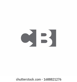 CB Logo monogram with negative space style design template isolated on white background
