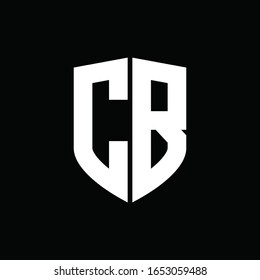 CB logo monogram with shield shape design template