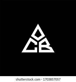 Logotipo del monograma CB con forma de 3 piezas aislada en plantilla de diseño triangular
