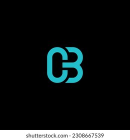CB monogram logo - aqua color