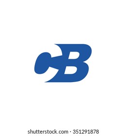CB negative space letter logo blue