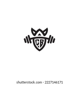 CB simple line fitness gym concept in high quality professional design that will print well across any print media