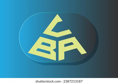 CBA, BA, logos. Abstract initial monogram letter alphabet logo design On blue background.