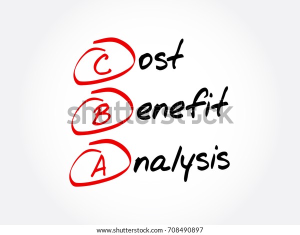 Cba Costbenefit Analysis Acronym Business Concept Stock Vector