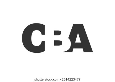 CBA logo design. Initial letter C B A bold font style for tech startups, consulting, corporate branding. Creative company name, headlines typography identity, trendy logotype. Vector illustration.