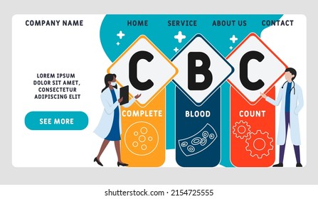 CBC Complete Blood Count acronym. business concept background.  vector illustration concept with keywords and icons. lettering illustration with icons for web banner, flyer, landing pag