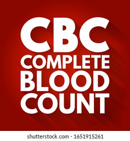 CBC - Recuento de sangre completo, fondo de concepto médico