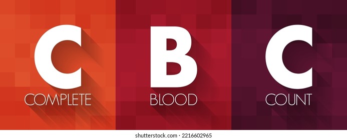 CBC Complete Blood Count - blood test used to evaluate your overall health and detect a wide range of disorders, acronym text concept background
