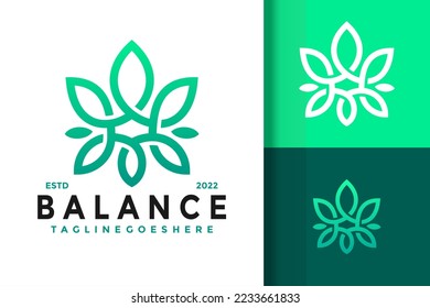 CBD Balance Logo Design Vector Illustration Template