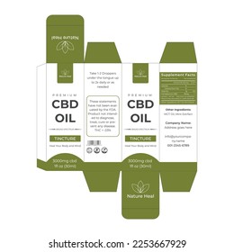 CBD Box design template for CBD label design, Product Packaging Design