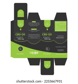 CBD Box design template for CBD label design, Product Packaging Design