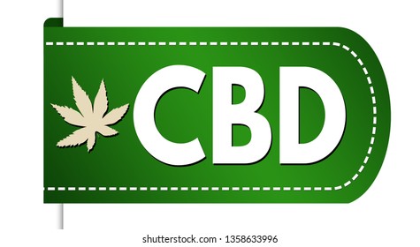 CBD ( Cannabidiol) banner design on white background, vector illustration