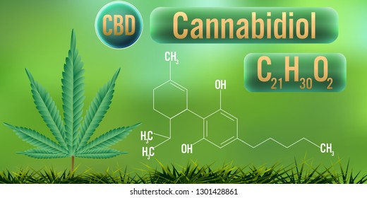 CBD (Cannabidiol) of formula background.Vector Illustration