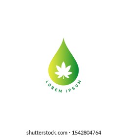 CBD.  Cannabidiol Logo Design.  Marijuana leaf. Medical cannabis. Hemp oil. Cannabis extract. Icon product label and logo graphic template. Isolated vector illustration