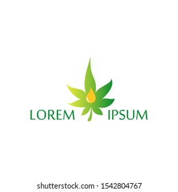 CBD.  Cannabidiol Logo Design.  Marijuana leaf. Medical cannabis. Hemp oil. Cannabis extract. Icon product label and logo graphic template. Isolated vector illustration