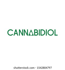 CBD.  Cannabidiol Logo Design.  Marijuana leaf. Medical cannabis. Hemp oil. Cannabis extract. Icon product label and logo graphic template. Isolated vector illustration