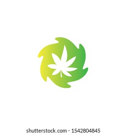 CBD.  Cannabidiol Logo Design.  Marijuana leaf. Medical cannabis. Hemp oil. Cannabis extract. Icon product label and logo graphic template. Isolated vector illustration