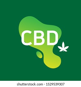 CBD.  cannabidiol logo design template full color