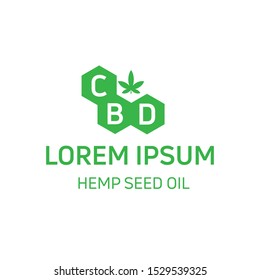 CBD.  cannabidiol logo design template full color