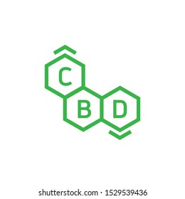 CBD.  cannabidiol logo design template full color