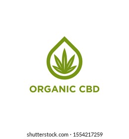 Cbd Cannabidiol logo for legal treatment, active ingredient plant