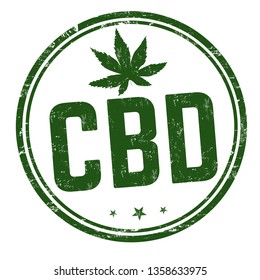 CBD ( Cannabidiol) sign or stamp on white background, vector illustration