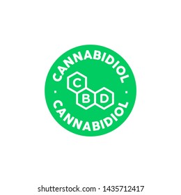 CBD Cannabidiol vector icon label