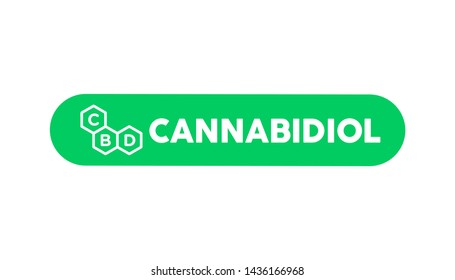 CBD Cannabidiol vector icon label
