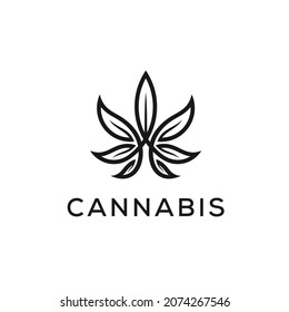 Diseño del logotipo de la hoja de cannabis de Cbd