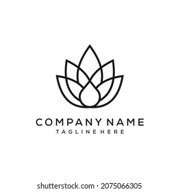 CBD Cannabis Hemp Pot Leaf Oil Drop Logo Design Inspiration
