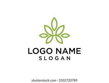 CBD Cannabis Leaf Logo Diseño de Vector