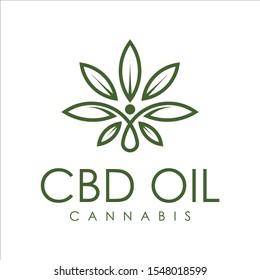 CBD Cannabis logo oil with the inspiration of the line art knot logo design
