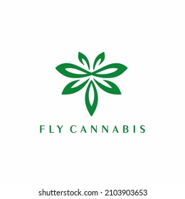 CBD Cannabis Marijuana Hemp Leaf pot with line art knot logo design inspiration cannabis abstract