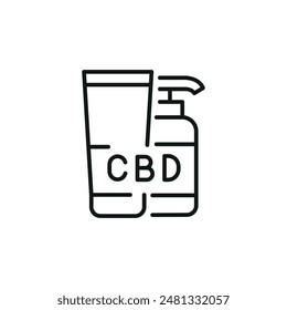 CBD-Kosmetik-Symbol. Einfaches CBD-Kosmetik-Icon für Social Media, App und Webdesign. Vektorillustration.
